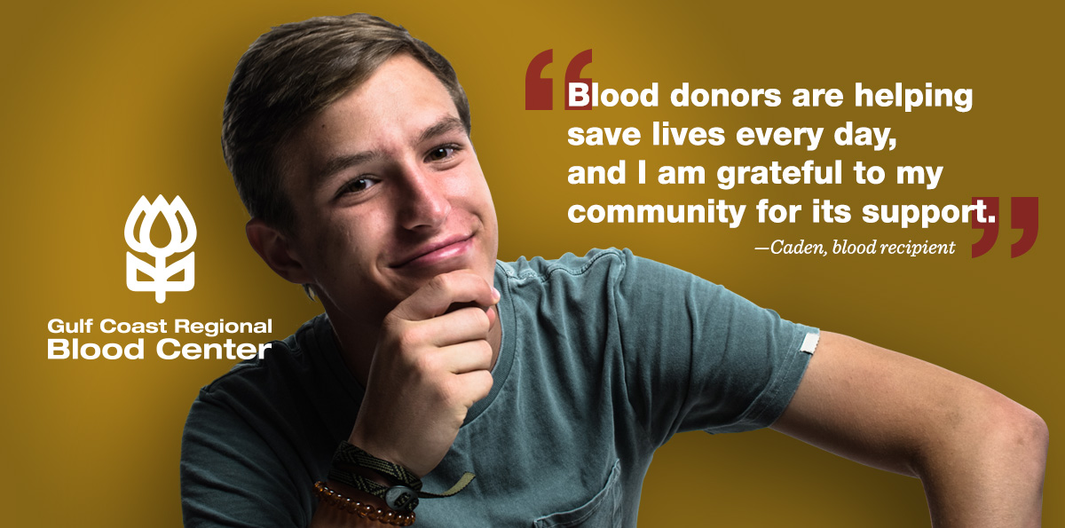 Caden, blood recipient